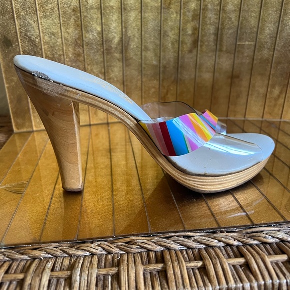 Vtg made in Hawaii island slipper wooden heel Meals 1960s Lucite - Picture 7 of 14